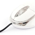 Mouse Esperanza Raptor TM102W, Optic, USB, 1000dpi, 3 butoane, Alb-Transparent, Esperanza