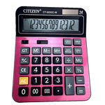 Calculator de birou cu incarcare solara sau baterie, roz, KlaussTech