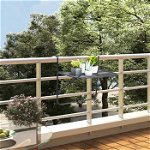 Masa de balcon, vidaXL, Otel, 60 x 40 x 65 cm, Negru