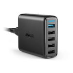 Incarcator de retea Anker PowerPort+ A2055G11, 5 x USB, Quick Charge 3.0, 51.5W (Negru)