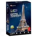Puzzle 3D LED CubicFun - Turnul Eiffel, 84 piese, 12 ani+