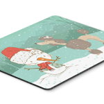 Caroline`s Treasures Ciocolata pudel Snowman Crăciun Mouse Pad, Hot Pad sau Trivet Multicolore Large, 