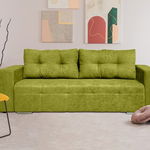 Canapea extensibila Venice 238x96x80 cm, cu lada de depozitare, Verde, Bedora