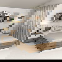 Pat copii AMBRO, 90x200, sertar lateral, Stejar, Alb, Tamos