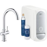 Baterie de bucatarie Grohe Blue Home, starter kit, pipa tip C, crom, 31455000