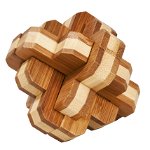 Joc logic IQ din lemn bambus 3D Round Knot Fridolin