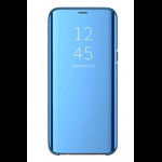 Husa Tip Carte Mirror Samsung Galaxy A40 Albastru Cu Folie Sticla Upzz Glass Inclusa In Pachet