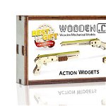 Set 3 Puzzle 3D mecanic Wooden City Action Widgets Lemn natur 30 piese