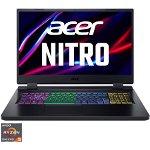 Laptop Gaming Acer Nitro 5 AN517-42 cu procesor AMD Ryzen™ 7 6800H pana la 4.70 GHz, 17.3" Full HD, IPS, 144Hz, 16GB, 512GB SSD, NVIDIA® GeForce RTX™ 3060 6GB GDDR6, No OS, Black
