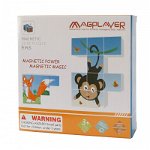 Puzzle cubic magnetic Animalute vesele Magplayer, 9 piese, plastic, 3 ani+