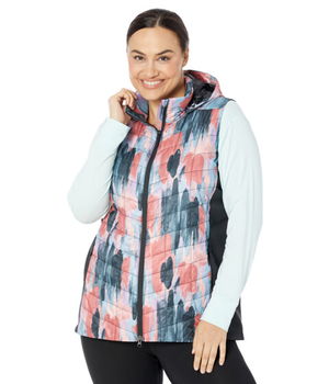Imbracaminte Femei LLBEAN Plus Size Primaloft Packaway Long Vest Print Carbon Navy Paintbrush Camo, L.L.BEAN