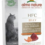 ALMO NATURE HFC Jelly Plic pentru pisici, cu file de ton şi creveţi 55g, Almo Nature