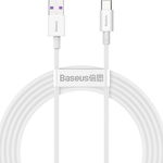 Cablu alimentare si date Baseus Superior, Fast Charging Data Cable pt. smartphone, USB la USB Type-C 66W, 2m, alb