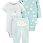 Carter's Set 3 Piese bebelus 2 body si pantaloni Norisori