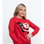Haine de Craciun Bluza de Craciun Dama Maneca Lunga Rosu model Go Santa