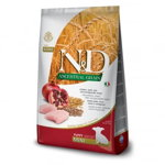 N&D Ancestral Grain Puppy Mini, XS-S, Pui și Rodie, hrană uscată conținut redus cereale câini junior, 7kg, N&D