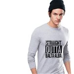 Bluza barbati gri cu text negru - Straight Outta Balta Alba, THEICONIC