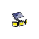 Lampa solara de perete, LED, cu senzor de miscare, 3 moduri iluminare, 1.8 W, 6000 lm, IP67, 28x9 cm, Izoxis 