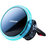 Suport magnetic pentru mașină Joyroom Joyroom Încărcător fără fir cu inducție Qi de 15 W (compatibil MagSafe pentru iPhone) Aerisire Argintiu (JR-ZS291), Joyroom