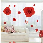 Sticker perete Romantic Red Rose 60x90cm, Sticky Art