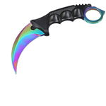 Cutit Karambit KlaussTech cu Tais din Otel, Design Fade CSGO, Teaca, Snur de Agatat, Multicolor, KlaussTech