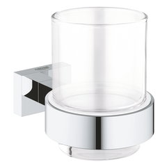 Set pahar baie GROHE Essentials Cube 40755001, argintiu