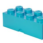 Cutie depozitare LEGO 2x4 albastru turcoaz