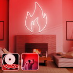 Aplica de Perete Neon Fire - Large , Roșu, Kolaya