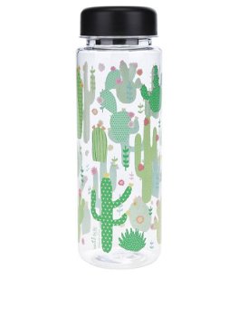 Sticla transparenta Sass & Belle cu imprimeu cactusi 450 ml, Sass & Belle