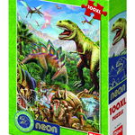 Puzzle XL - Lumea dinozaurilor neon (100 piese)