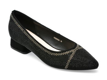 Pantofi EPICA negri, SXD2008, din piele intoarsa, Epica
