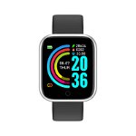 Ceas Smartwatch Sport Argintiu cu Functii de Ritm Cardiac si Tensiune Arteriala pentru Android SWY68