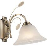 Aplica alamă antică, sticlă optic alabastru alb, 1 bec, dulie E27, 69007-1W, Globo, Globo Lighting