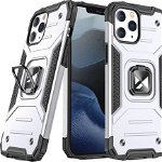 Husa Ring Armor pentru iPhone 14 Pro Max cu functie de suport si suport pentru inel argintiu, Wozinsky