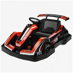 Masinuta-Kart electric pentru copii 3-11 ani, Racing 90W 12V 7Ah, telecomanda, culoare Rosie, Hollicy