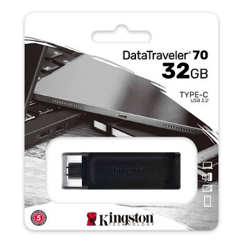 USB Flash Drive Kingston DataTraveler 70 32GB USB 3.2 Type-C Black dt70/32gb