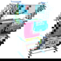 Uscator de Rufe Vertical Practic pe 3 niveluri cu roti, Exterior Interior, 