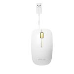 ASUS Mouse UT300, Optic, cu fir, rezolutie 1000dpi, alb-galben