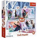 Puzzle Trefl 4 in 1 Disney Frozen II Padurea magica 35/48/54/70 piese