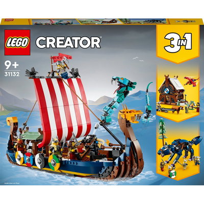 LEGO Creator 3 in 1 - Corabia vikinga si sarpele din Midgard 31132, 1192 piese