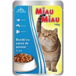 Hrana umeda pisici, Miau Miau, Somon, 100g, Miau Miau