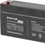 Acumulator stationar AGM 6V 1.3Ah VRLA plum acid baterie fara mentenanta jucarii sisteme de alarma Green Cell, Green Cell