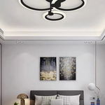 Lustra LED Model G3373/1+1+1BK, cu telecomanda, 3 tipuri de lumina, intensitate reglabila, 76 W, Negru