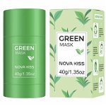 Masca stick NOVA KISS® cu extract de Ceai Verde si Argila, impotriva Acneei, Excesului de Sebum, Anti Puncte Negre, 40 g