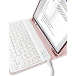 Husa cu tastatura Tech-Protect Smartcase Pen compatibila cu iPad Mini 6 2021 Pink, TECH-PROTECT