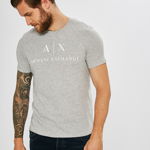 Armani Exchange tricou barbati, culoarea gri, cu imprimeu, Armani Exchange