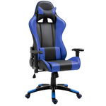 Scaun Gaming Extreme1 din Piele Sintetica Rotativ si Reclinabil cu Sustinere Lombara si pentru Gat 67 x 67 x 123-132cm Negru-albastru
