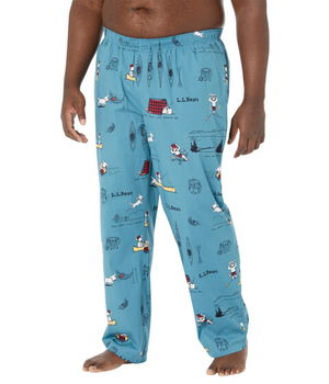 Imbracaminte Barbati LLBEAN Comfort Stretch Woven Sleep Pants - Tall Light Teal Buddy The Dog, L.L.BEAN