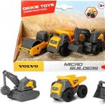 Set Dickie Toys 3 Utilaje de Constructii Volvo, Dickie