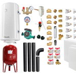Pachet Termosemineu pe lemne, brichete si carbune Fornello Monza Ivory 27 kW, Radiatoare Otel, Cos inox, Kit evacuare interior, Boiler Termoelectric, Vas Expansune, Pompa si Fitinguri Montaj, Fornello